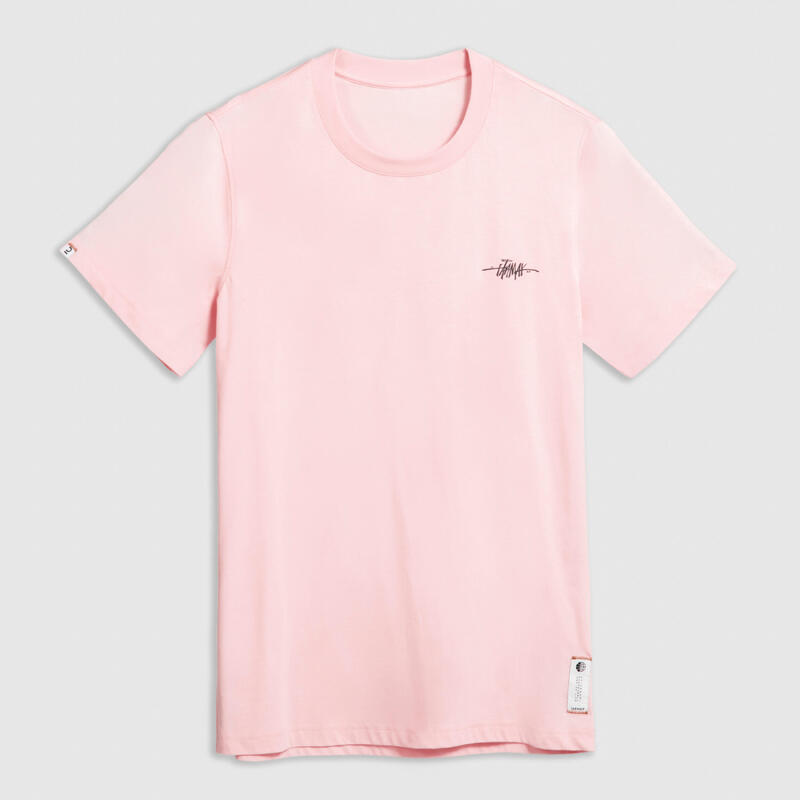 Basketbal T-shirt heren/dames TS500 signature roze