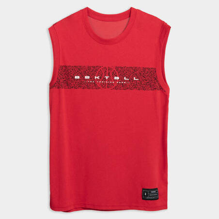 Men's/Women's Sleeveless Basketball Jersey TS500 - Red