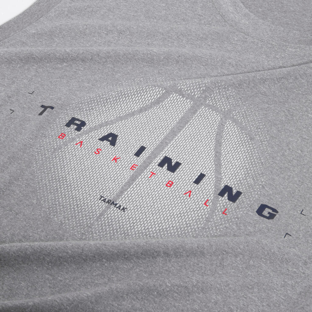 Playera de básquetbol sin mangas gris unisex Fast 500