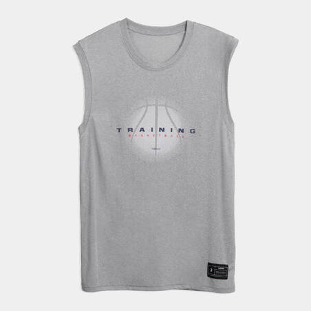 Men's/Women's Sleeveless Basketball Jersey TS500 - Grey