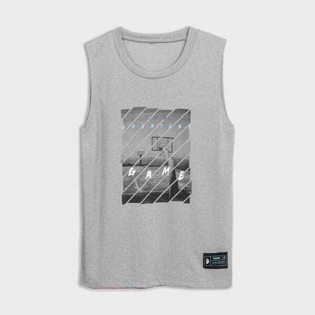 Kids' Sleeveless Basketball Jersey TS500 Fast - Grey