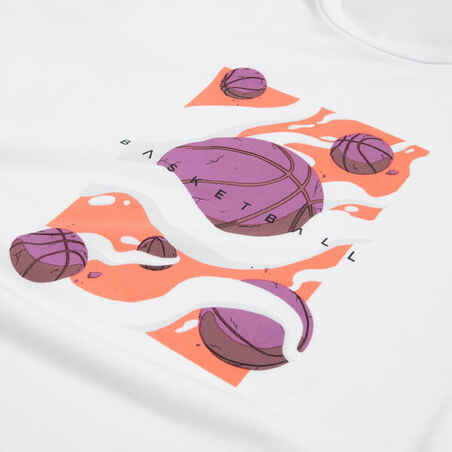 Kids' Basketball T-Shirt / Jersey TS500 Fast - White