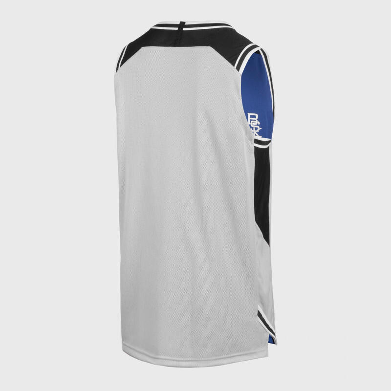 男/女款雙面無袖籃球球衣 T500－藍/灰