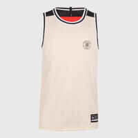 Adult 2-Way Sleeveless Basketball Jersey T500 - Red/Beige