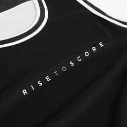 Adult Reversible Sleeveless Basketball Jersey T500 - Black/White