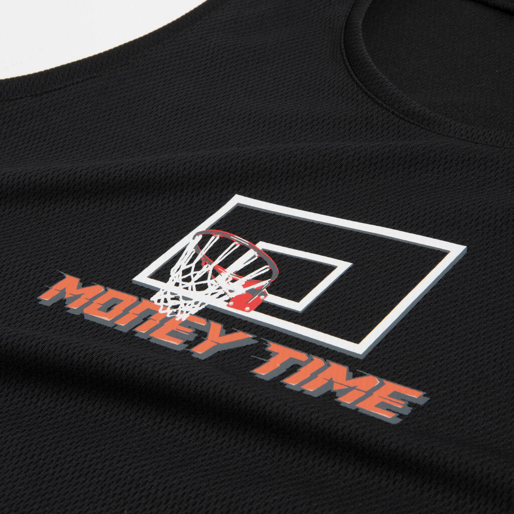 MAILLOT DE BASKETBALL SANS MANCHE ENFANT - T500 NOIR