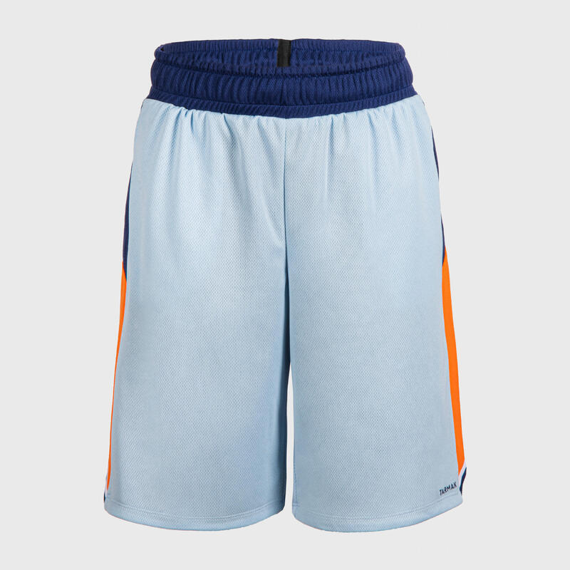 SHORT DE BALONCESTO REVERSIBLE NIÑO - SH500R AZUL CLARO MARINO