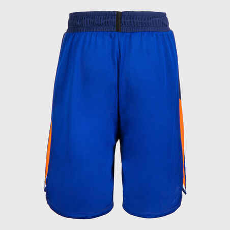 Kids' Reversible Basketball Shorts SH500R - Light Blue/Navy