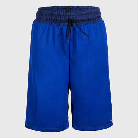 Kids' Reversible Basketball Shorts SH500R - Light Blue/Navy