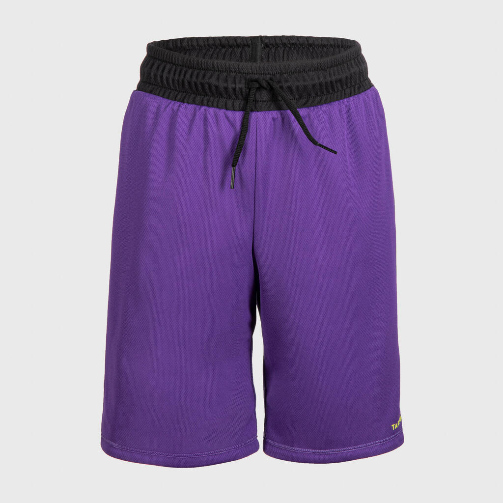 Kinder wendbare Basketball Shorts - SH500R schwarz/rot