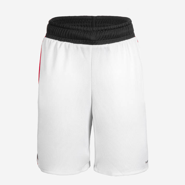 Kids' Reversible Basketball Shorts SH500R - Black/White/Red