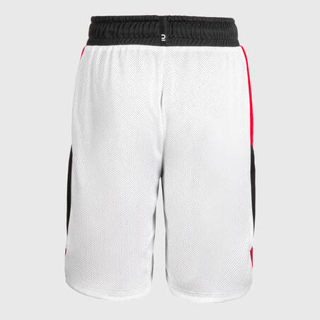 Celana Pendek Basket Dua Sisi Anak SH500R - Hitam/Putih/Merah