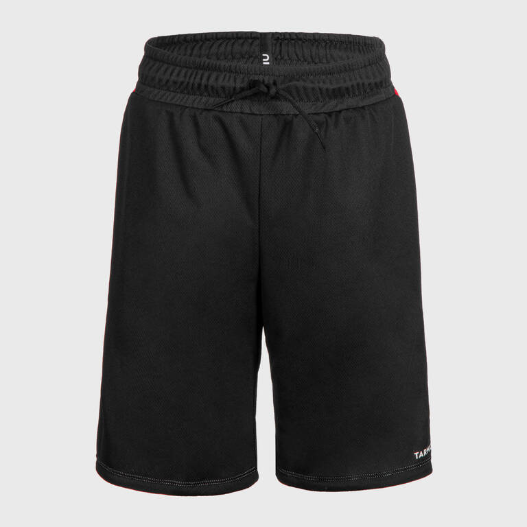 Kids' Reversible Basketball Shorts SH500R - Black/White/Red
