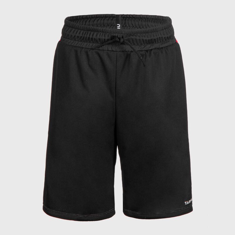 Kids' Reversible Basketball Shorts SH500R - Black/White/Red