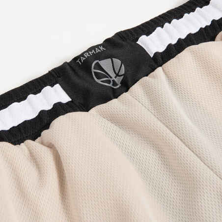 Men's/Women's Reversible Basketball Shorts SH500R - Beige/Black