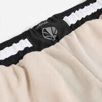 SHORT DE BALONCESTO REVERSIBLE HOMBRE/MUJER - SH500R BEIGE NEGRO