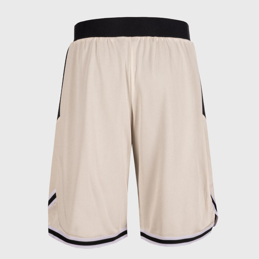 Damen/Herren Basketball Shorts wendbar - SH500R beige/schwarz