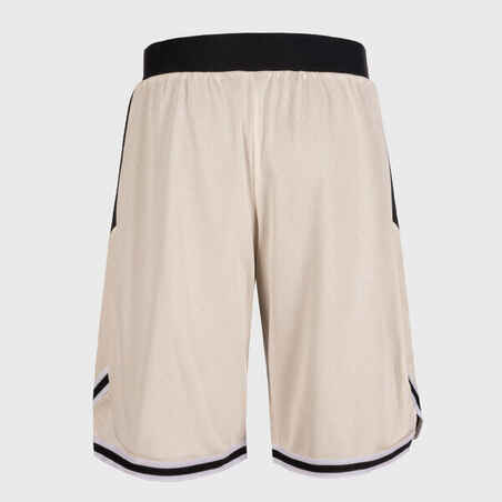 Men's/Women's Reversible Basketball Shorts SH500R - Beige/Black