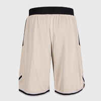 SHORT DE BALONCESTO REVERSIBLE HOMBRE/MUJER - SH500R BEIGE NEGRO