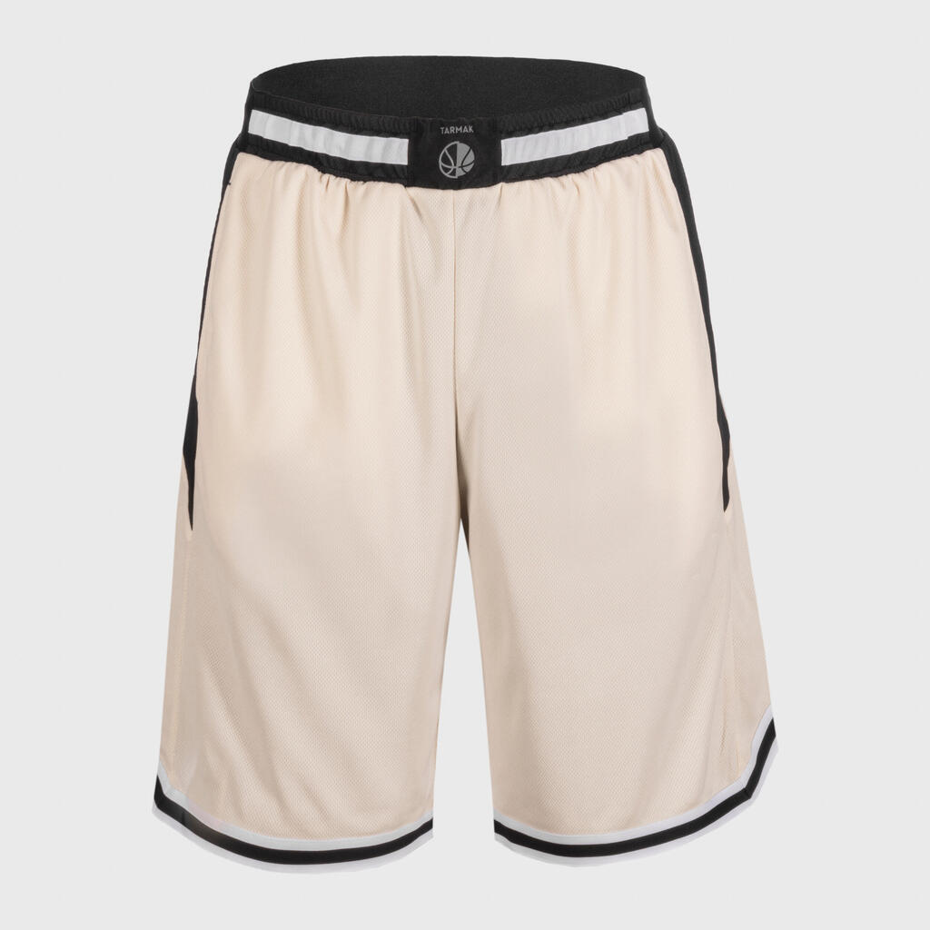 Damen/Herren Basketball Shorts wendbar - SH500R beige/schwarz