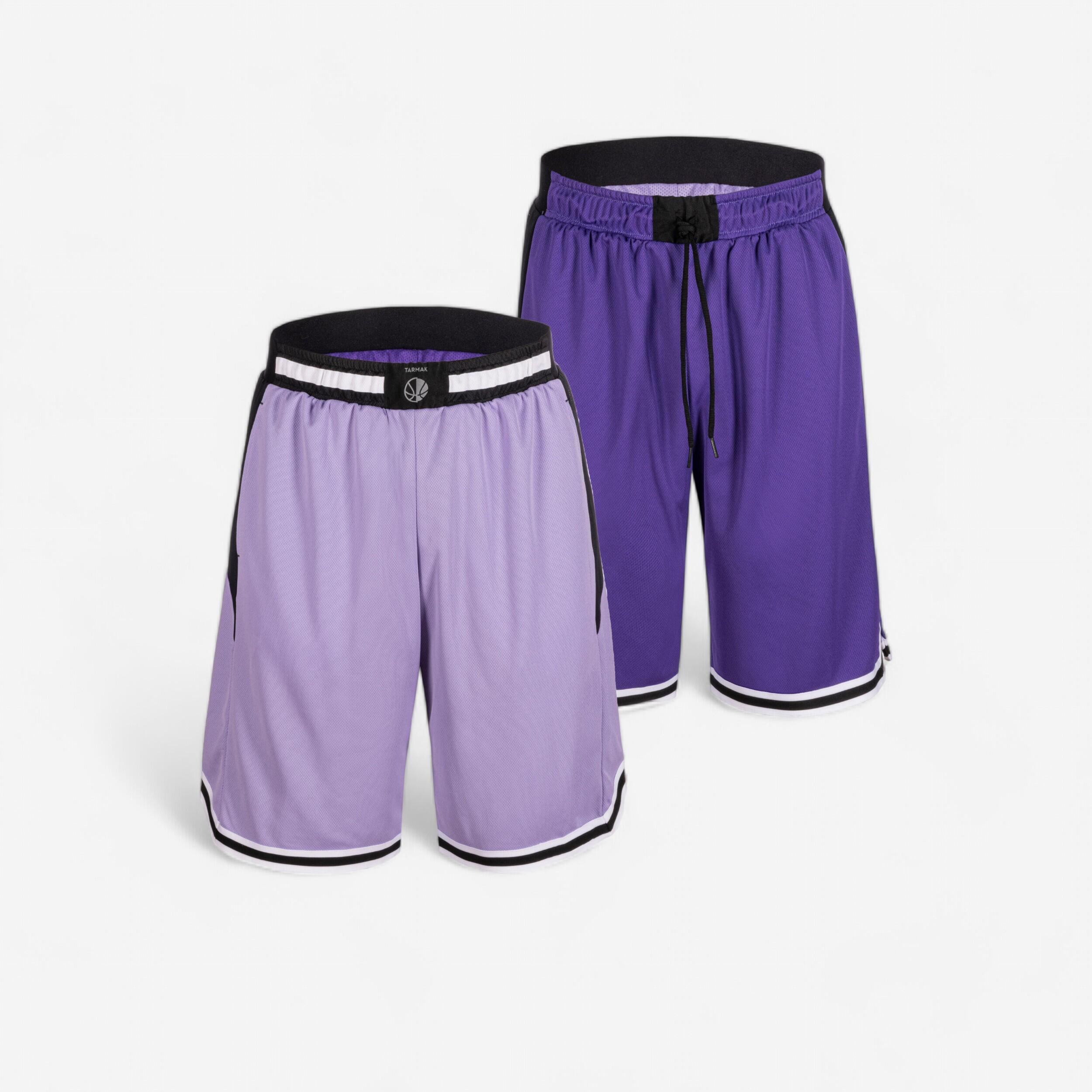 Men's/Women's Reversible Basketball Shorts SH500R - Purple/Lilac 2/11