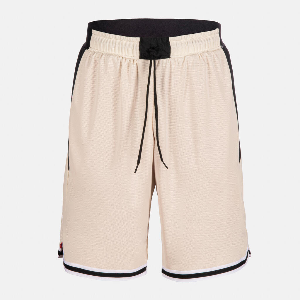 Damen/Herren Basketball Shorts wendbar - SH500R beige/schwarz