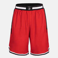 Kids' Reversible Basketball Shorts SH500 - Red/Beige