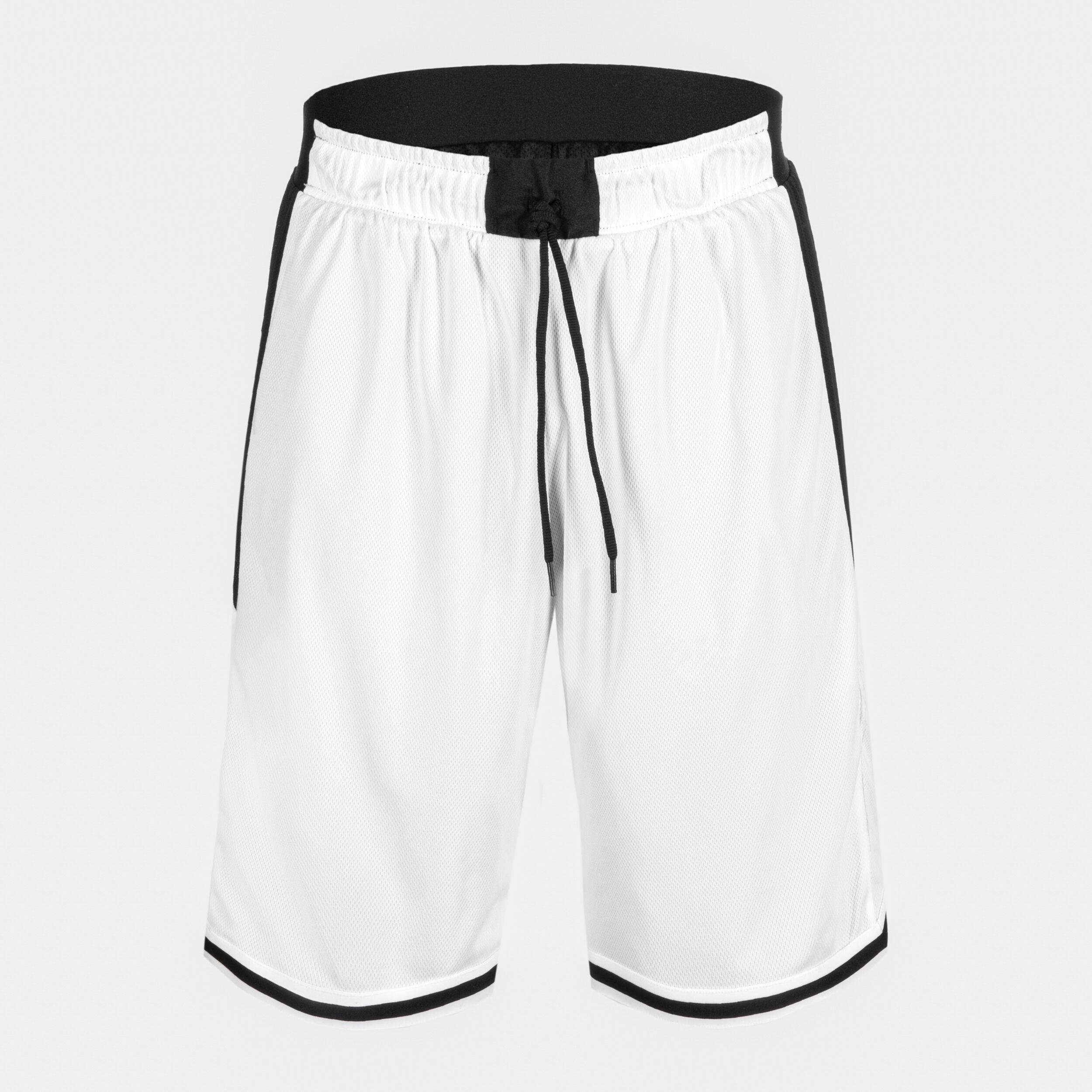 Adult 2-Way Basketball Shorts SH500R - Black/White 8/9
