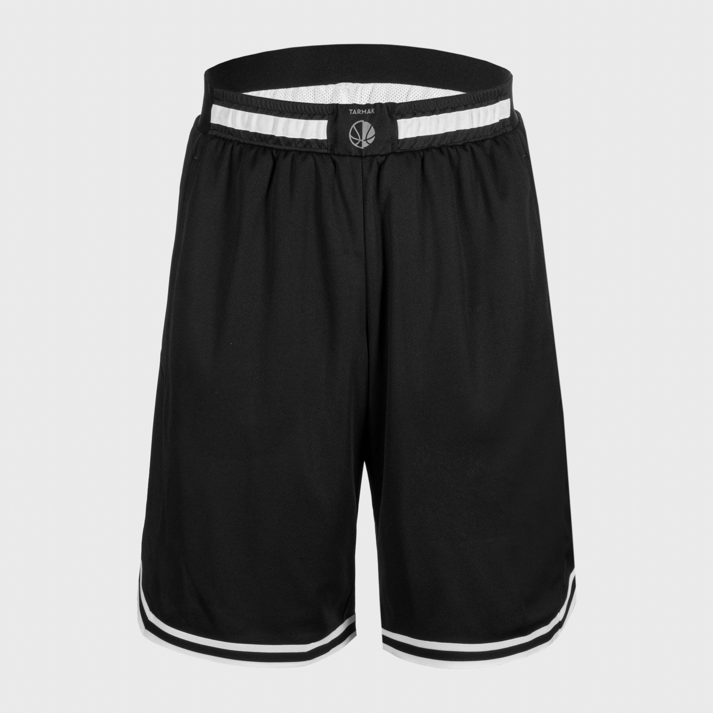 Adult 2-Way Basketball Shorts SH500R - Black/White 7/9