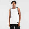 Men's/Women's Reversible Sleeveless Basketball Jersey T500 - Black/White