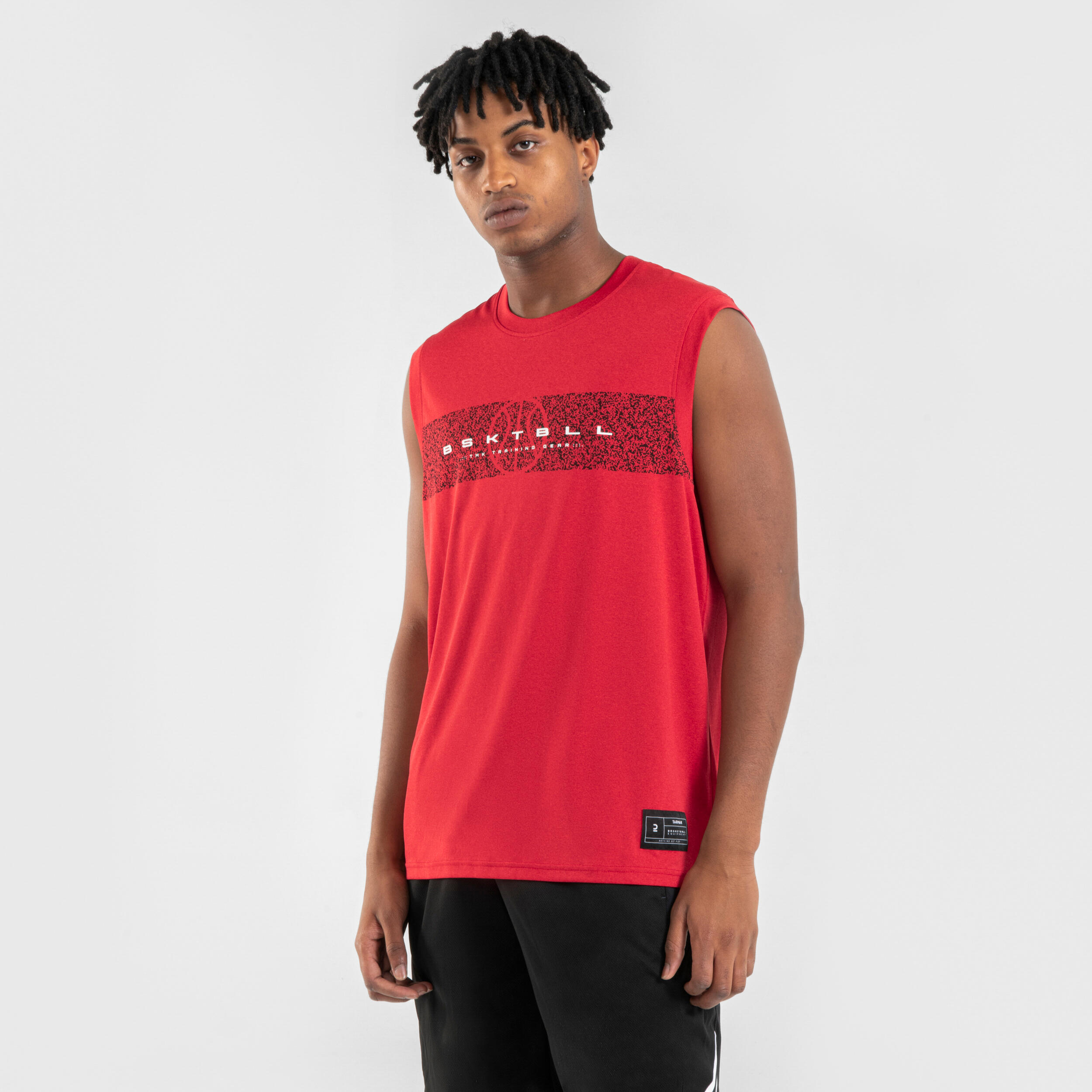 Basketbal tank top heren/dames TS500 rood 2/6