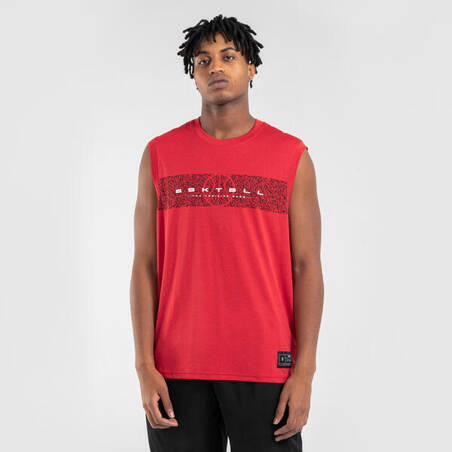 Men's/Women's Sleeveless Basketball Jersey TS500 - Red