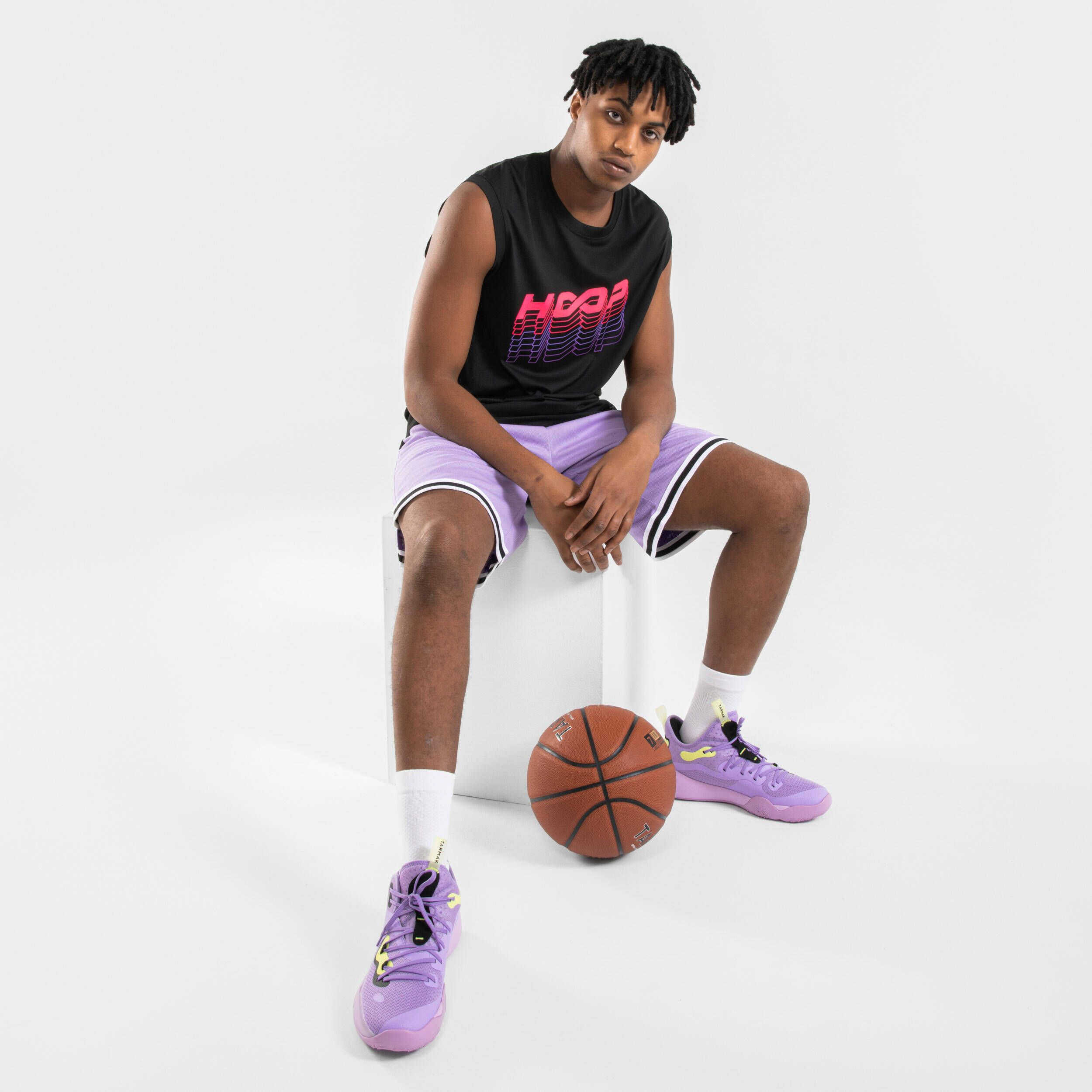 Men's/Women's Sleeveless Basketball Jersey TS500 - Black -  4