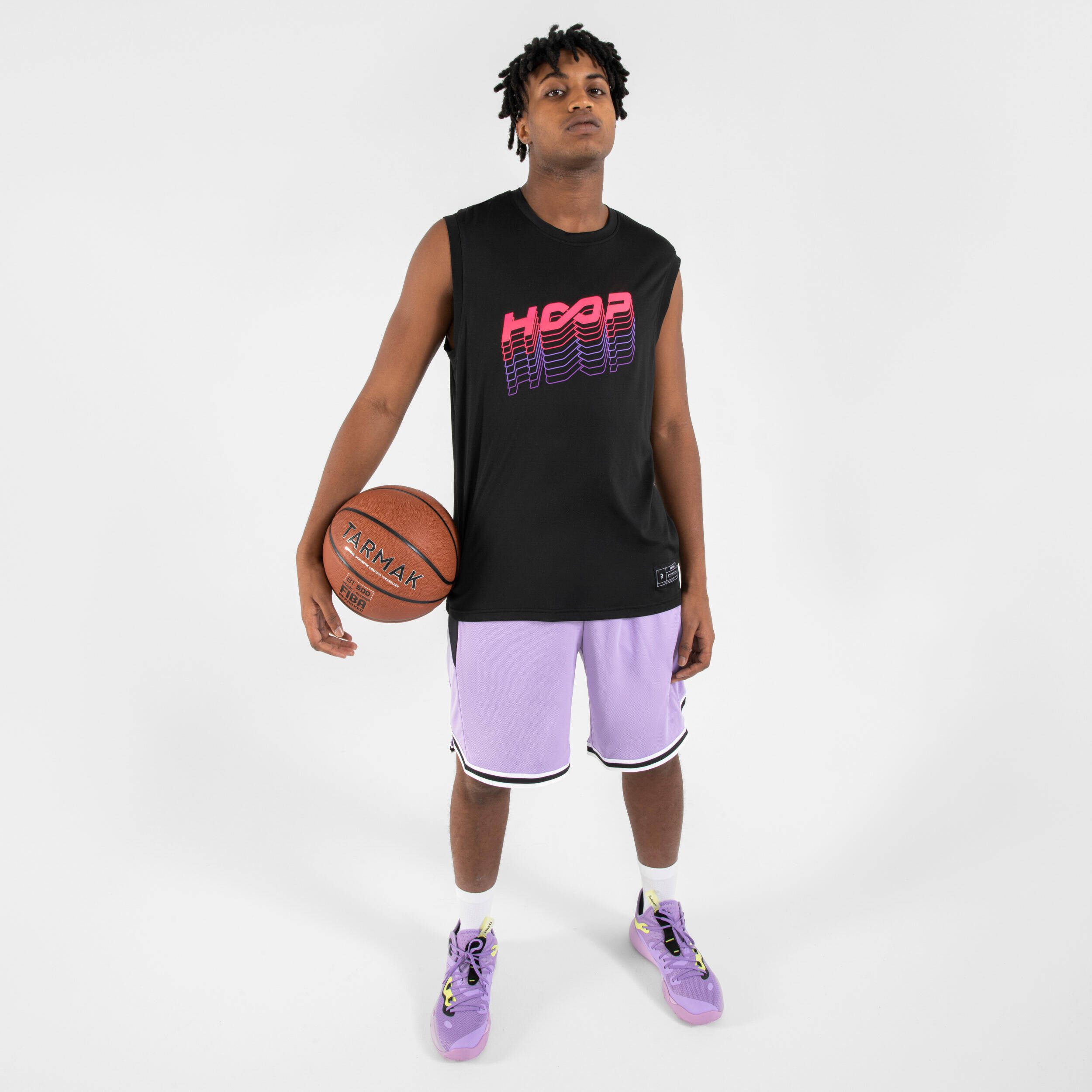 Men's/Women's Sleeveless Basketball Jersey TS500 - Black -  5