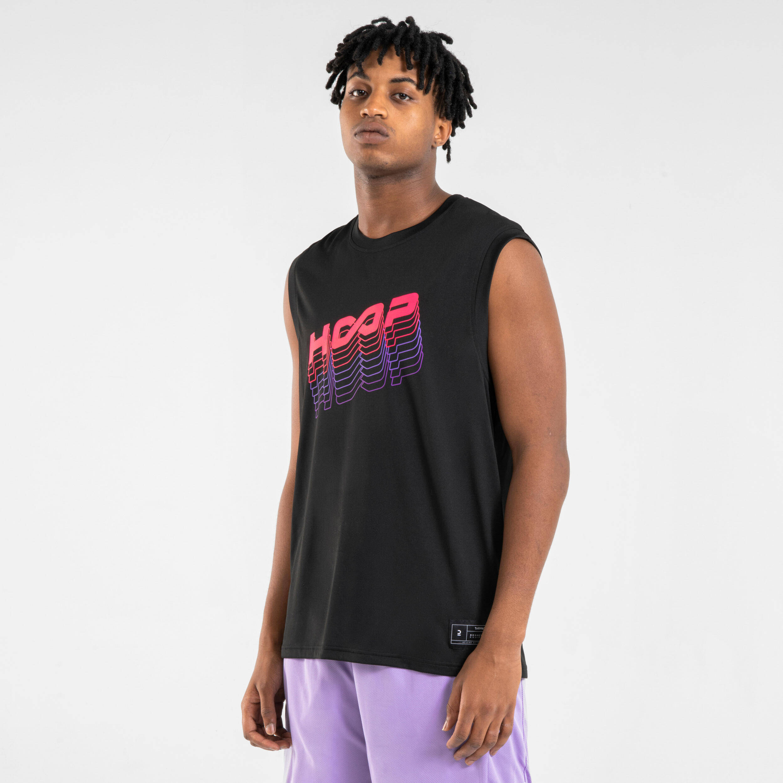 Men's/Women's Sleeveless Basketball Jersey TS500 - Black -  3