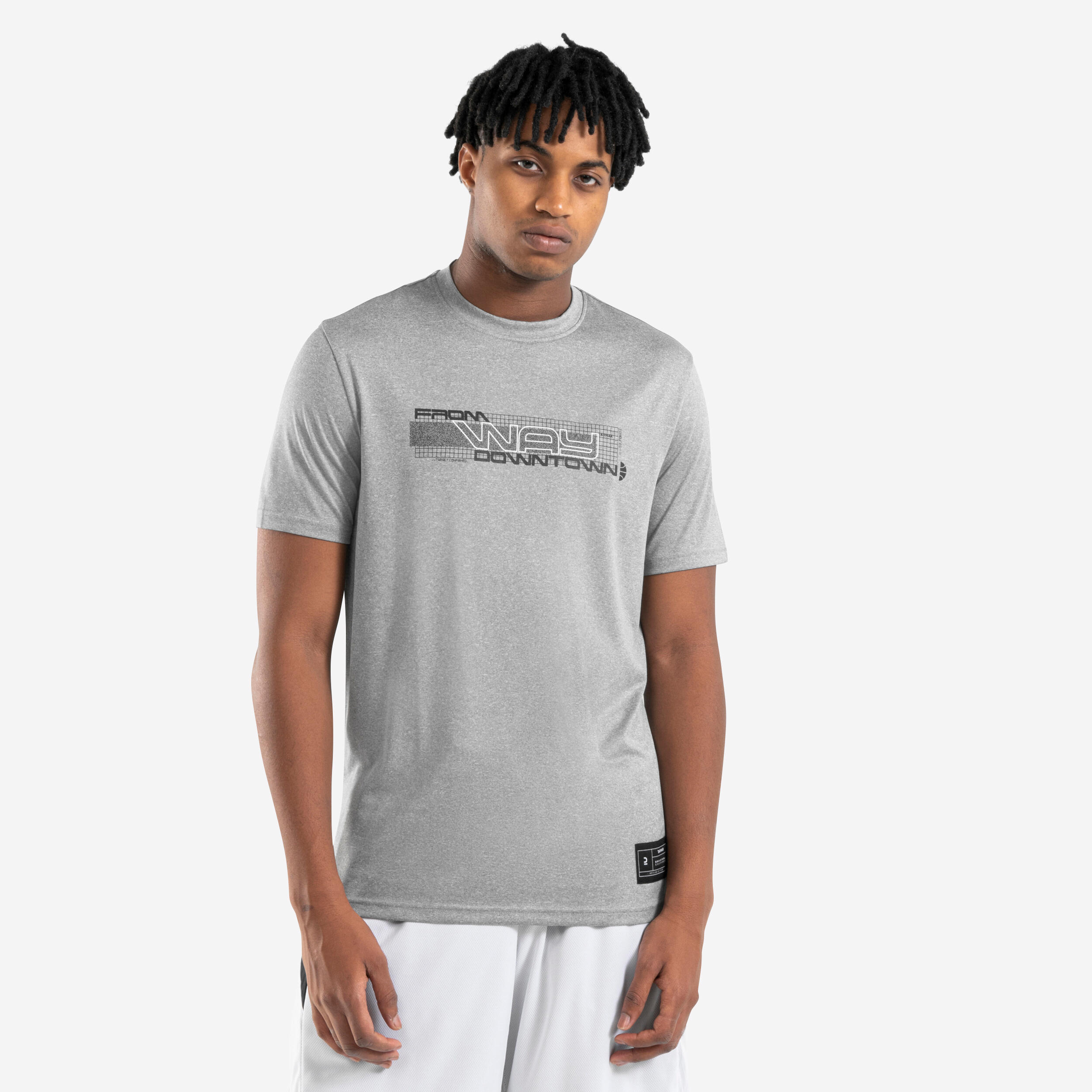 Tarmak - T-shirt / Maillot Basketball Homme/femme - Ts500 Fast Gris - T-shirt Manches Courtes - Basketball / Netball - Gris - 40m - Decathlon
