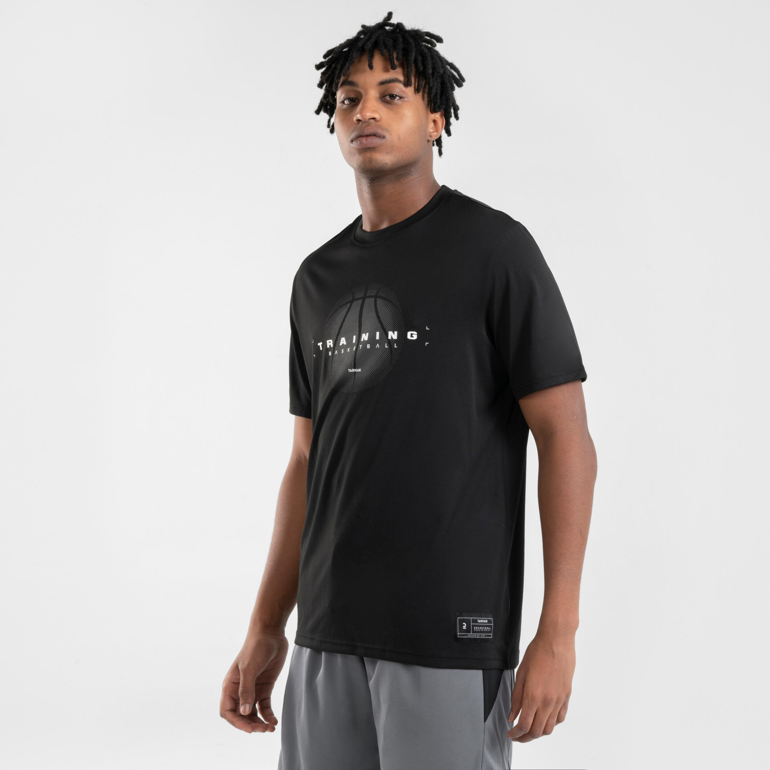 T SHIRT MAILLOT BASKETBALL HOMME FEMME TS500 FAST NOIR Decathlon