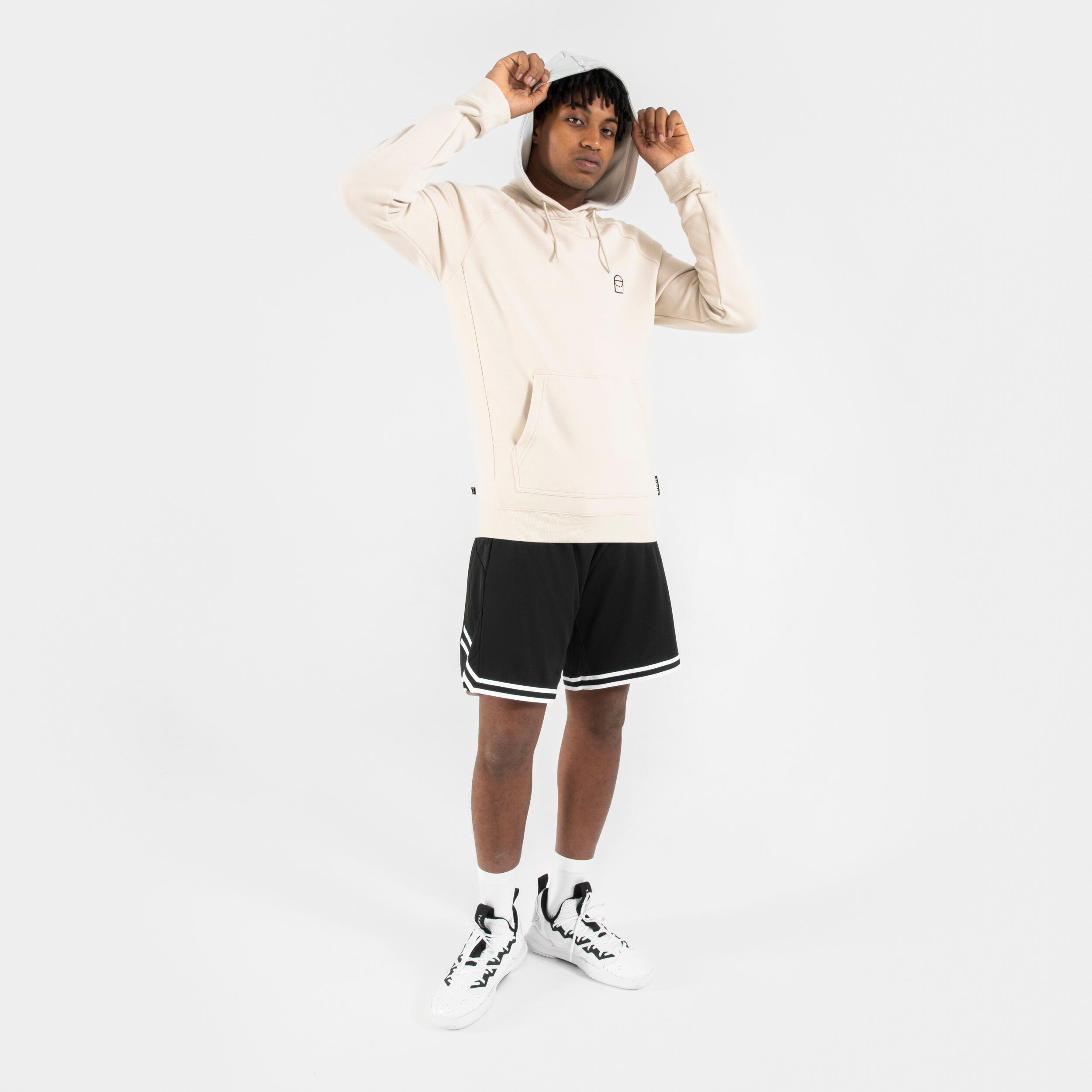 Men's/Women's Reversible Basketball Shorts SH500R - Beige/Black 4/14