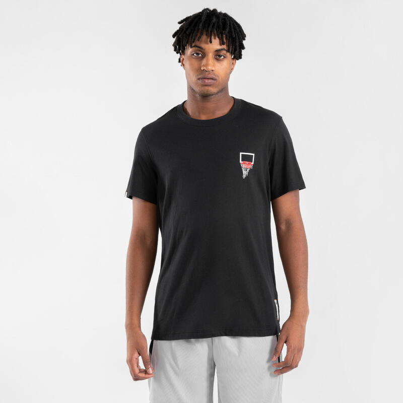 男款/女款籃球 T 恤/運動衫 TS500 Signature - 黑色