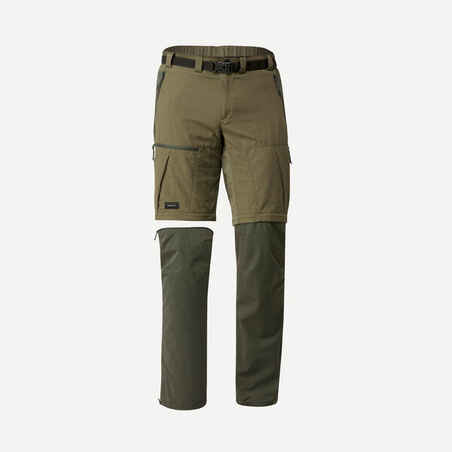 Kaki zelene moške prilagodljive trpežne pohodniške hlače 2 v 1 MT500