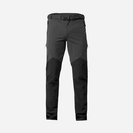 Sive moške vodoodbojne in vetrotesne pohodniške hlače MT900 