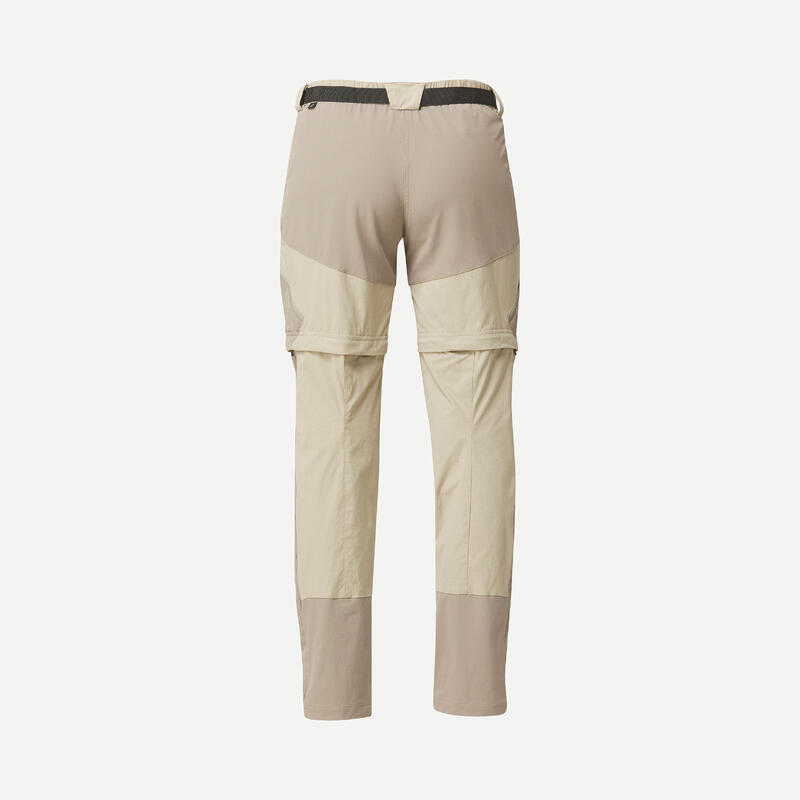 Pantalon Modulabil 2 în 1 Trekking la Munte MT500 Bej Damă