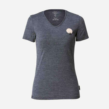 Moteriški trumparankoviai marškinėliai su merinosų vilna „Travel 500“
