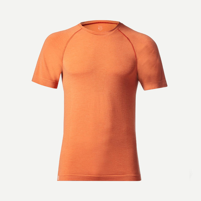 Seamless trekkingshirt met korte mouwen voor heren MT900 merinowol