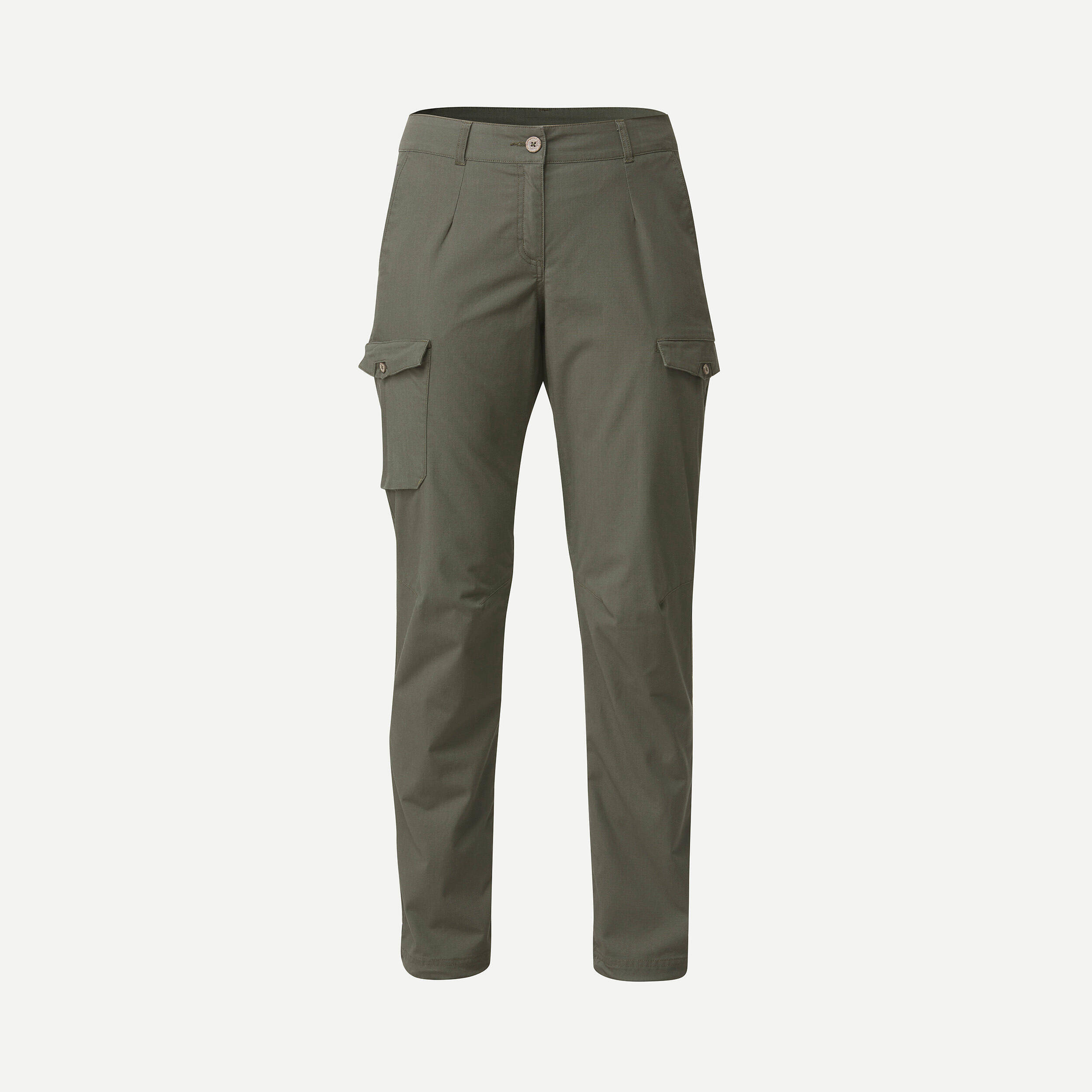 Women Trekking Cargo Trousers 100 Khaki -  4