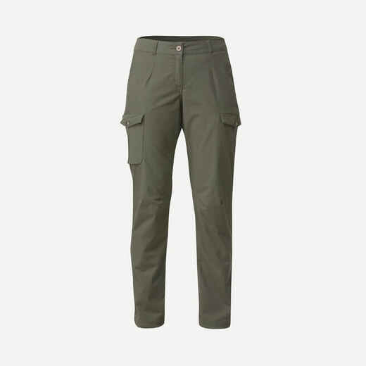 
      WOMEN’S TREKKING & TRAVEL CARGO TROUSERS - TRAVEL 100 - KHAKI
  