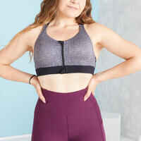 High Support Zip-Up Sports Bra - Pink