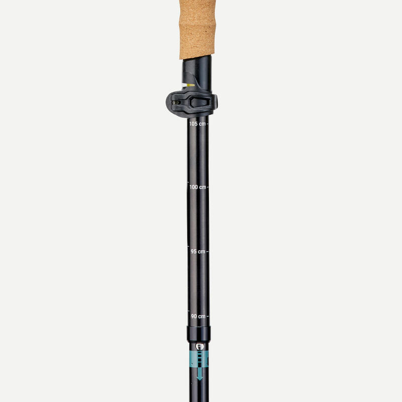1 bâton canne ultra-compact de trek - MT900 Ergonomique - noir