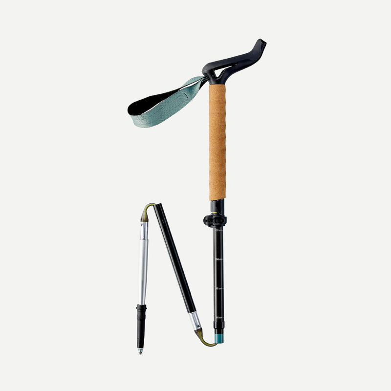 Bastón plegable de trekking 1 unidad ultra compacto Forclaz MT900 de caña