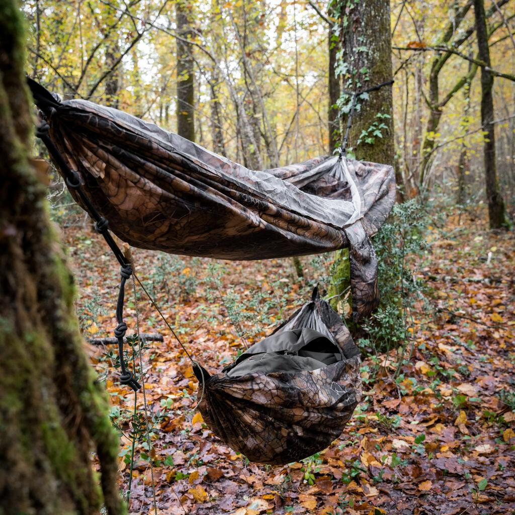 Odolný hamak Bushcraft pre 1 osobu s maskovacím motívom Furtiv